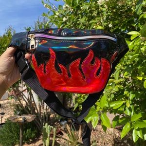 PVC Faux patent leather flame Fanny Pack bum bag